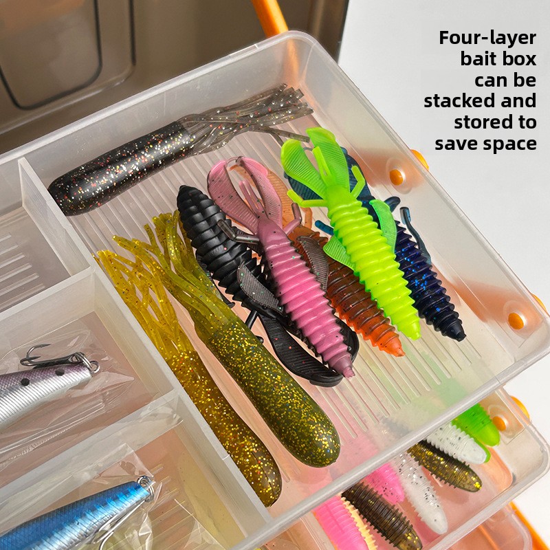 大型4層アウトドアフィッシングソフトベイトリードヘッドフック - Fishing Hook Box のレビューと価格