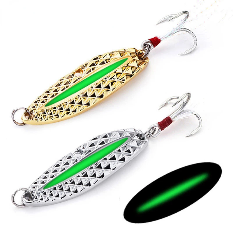 1PC 金属発光スピナースプーン釣りルアー 7 グラム 10 - Fishing Hook Treble のレビューと価格