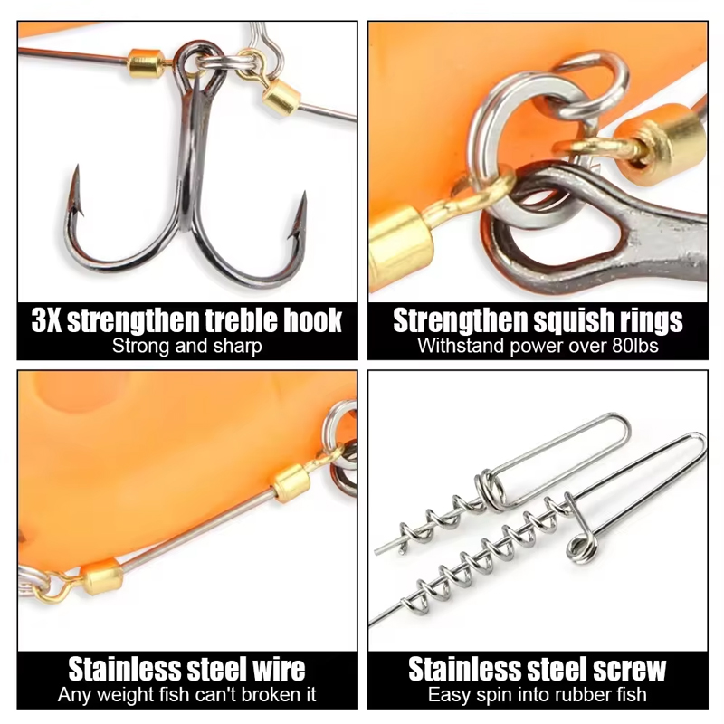 釣り用フックリグ スチールリーダー、ウェイト付きデイジーチェ - Fishing Hook Treble のレビューと価格
