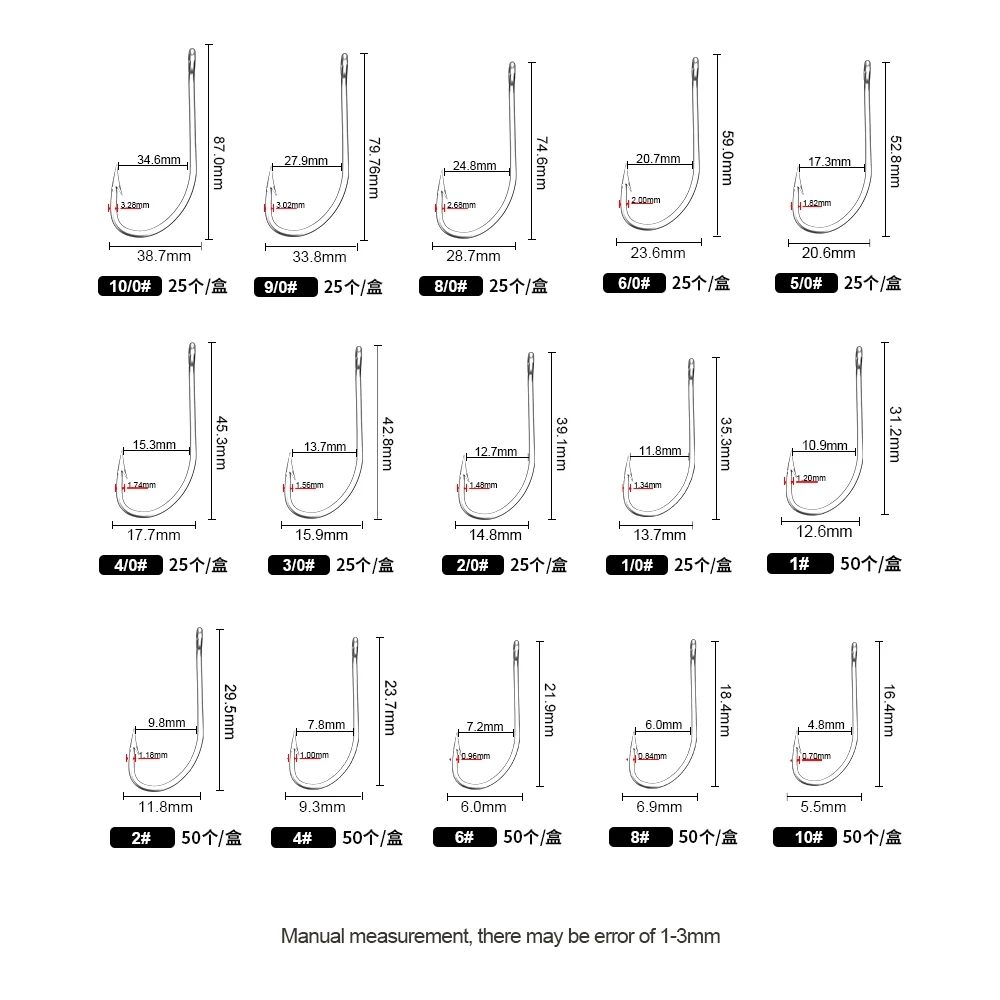 FTK フィッシングフック 1-10 # 50個1/0 #  - Fishing Hook Assortment のレビューと価格